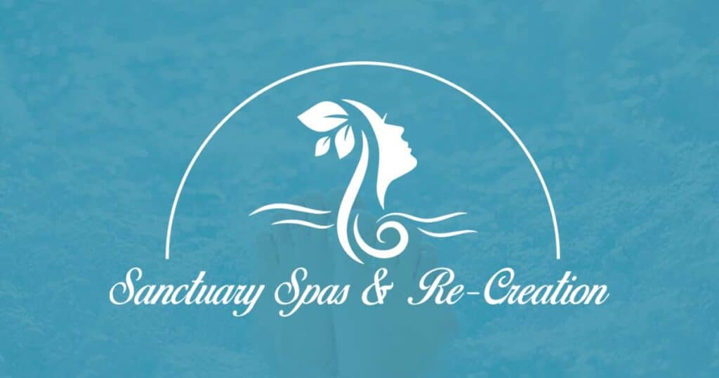 logo of womens face in a hot tub looking up
