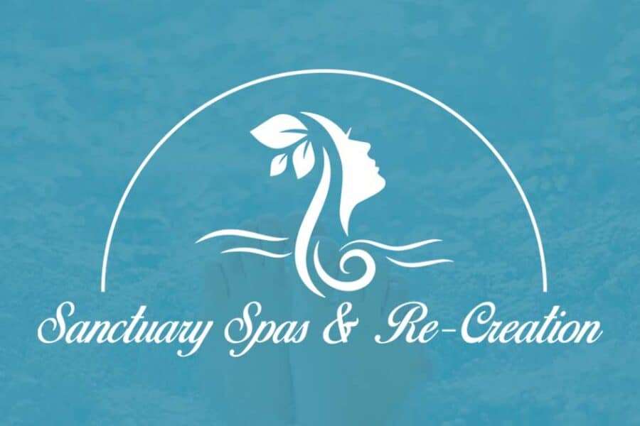 logo of womens face in a hot tub looking up